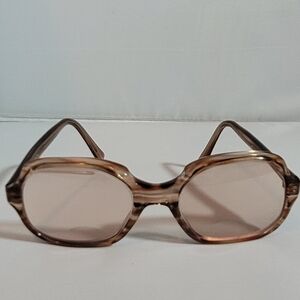 Vintage 1990s Glasses Frames Brown Geometric